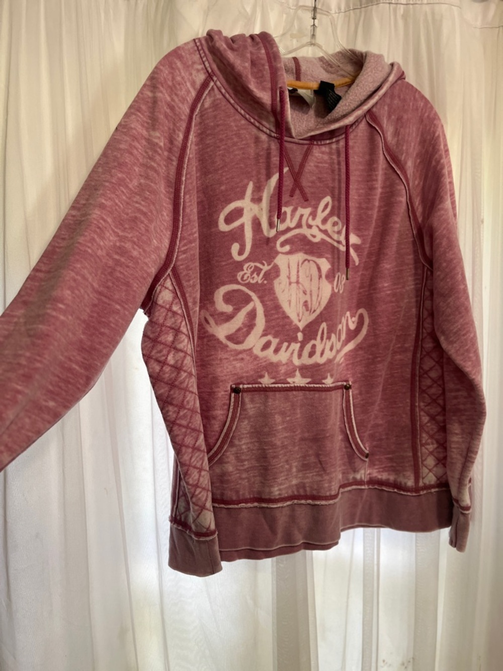 Harley-Davidson Dusty Rose Pullover Hoodie motorcycle chic rad gothic size 2XL